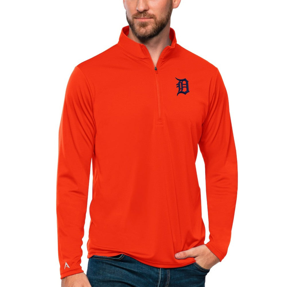 MLB Detroit Tigers Antigua Tribute Quarter-Zip Pullover Top