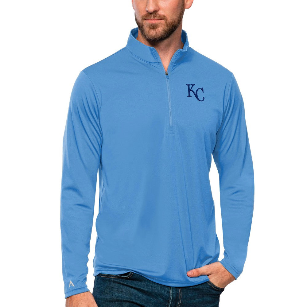 MLB Kansas City Royals Antigua Tribute Quarter-Zip Pullover Top