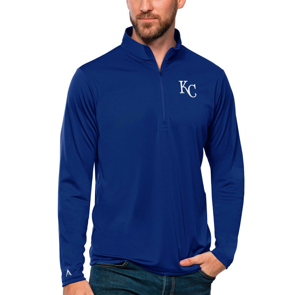 MLB Kansas City Royals Antigua Tribute Quarter-Zip Pullover Top