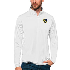 MLB Milwaukee Brewers Antigua Tribute Quarter-Zip Pullover Top