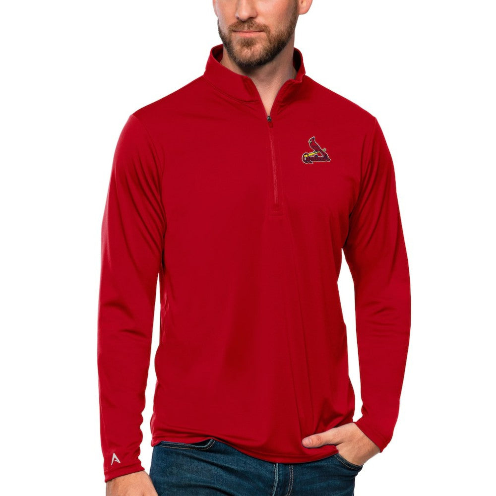 MLB St. Louis Cardinals Antigua Tribute Quarter-Zip Pullover Top