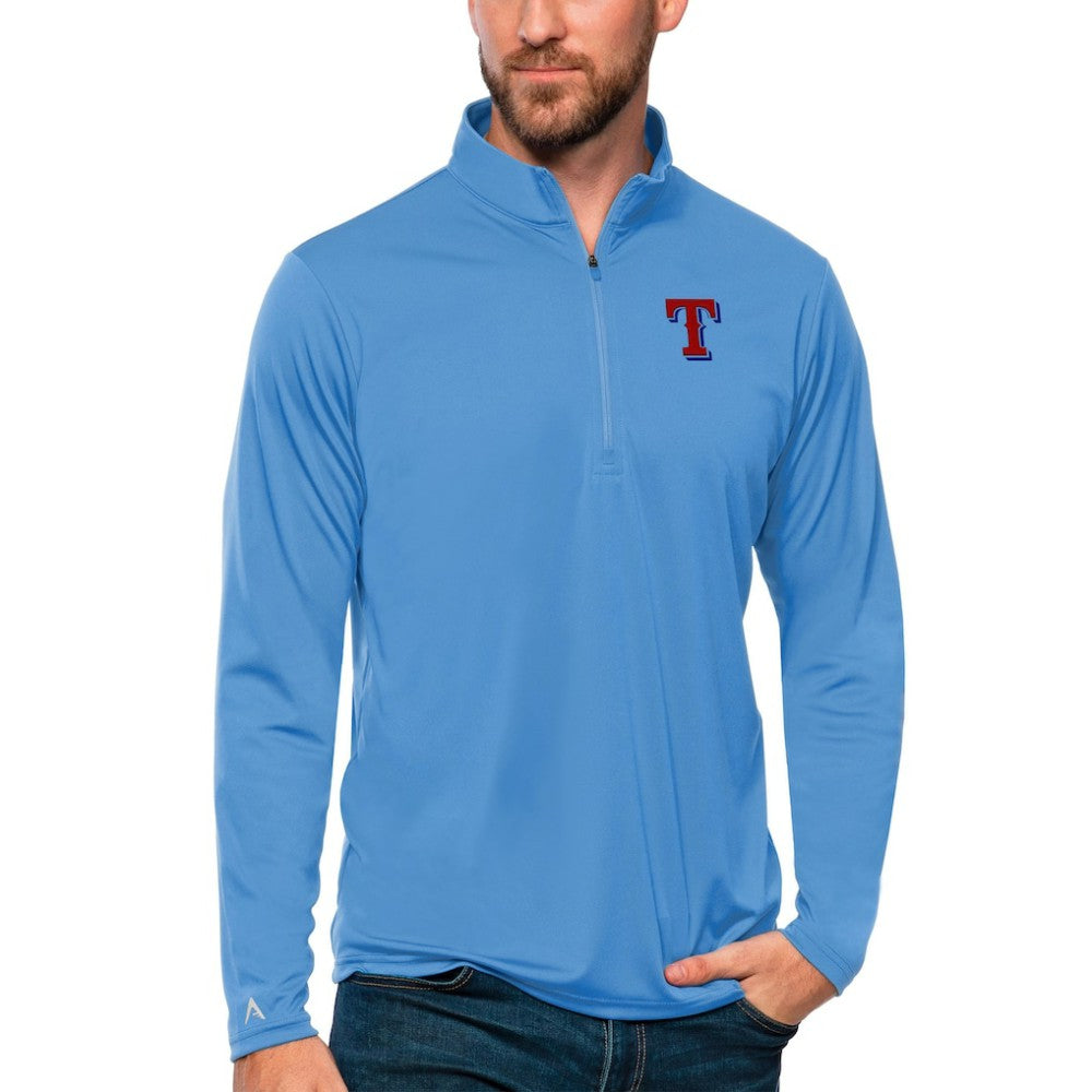 MLB Texas Rangers Antigua Tribute Quarter-Zip Pullover Top