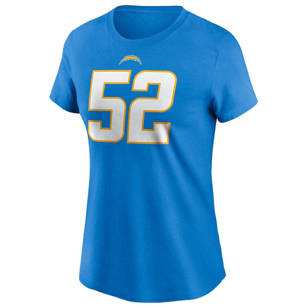 Khalil Mack  Women's Player Name & Number T-Shirt - Los Angeles Chargers