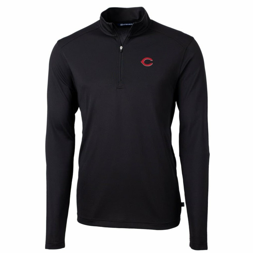 MLB Cincinnati Reds Cutter & Buck Big & Tall Virtue Eco Pique Quarter-Zip Pullover Jacket