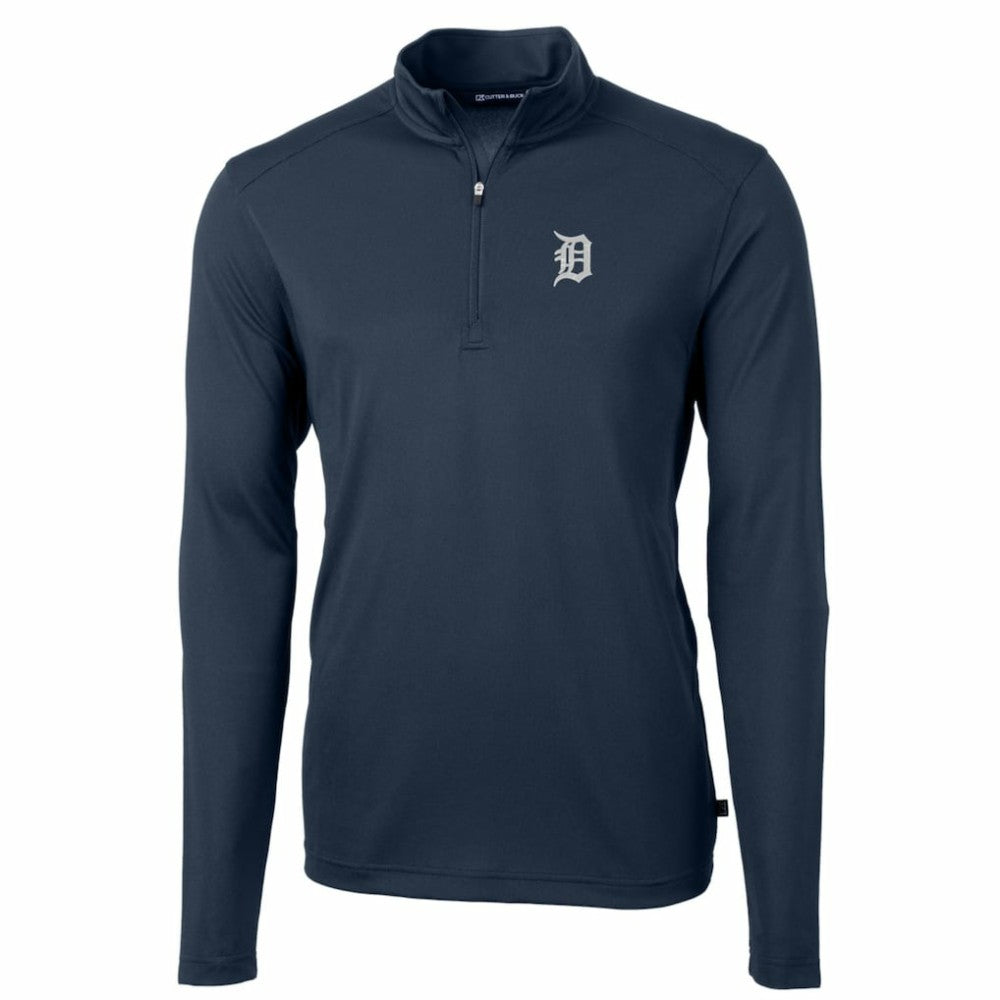 MLB Detroit Tigers Cutter & Buck Big & Tall Virtue Eco Pique Quarter-Zip Pullover Jacket