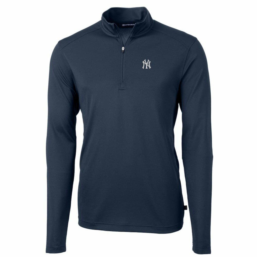MLB New York Yankees Cutter & Buck Big & Tall Virtue Eco Pique Quarter-Zip Pullover Jacket