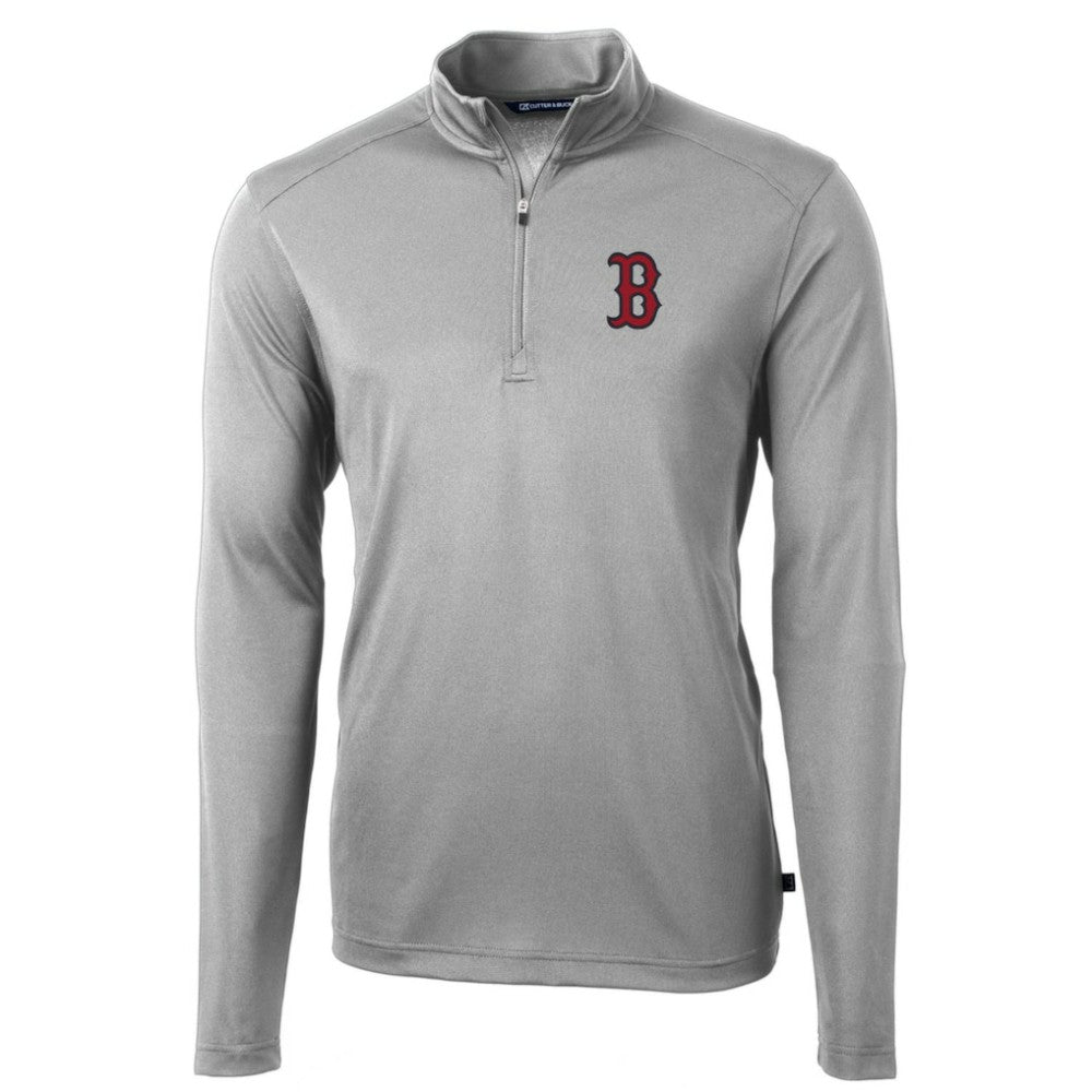 MLB Boston Red Sox Cutter & Buck Big & Tall Virtue Eco Pique Quarter-Zip Pullover Jacket