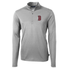MLB Boston Red Sox Cutter & Buck Big & Tall Virtue Eco Pique Quarter-Zip Pullover Jacket