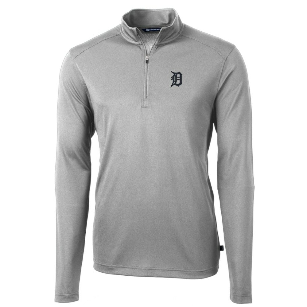 MLB Detroit Tigers Cutter & Buck Big & Tall Virtue Eco Pique Quarter-Zip Pullover Jacket
