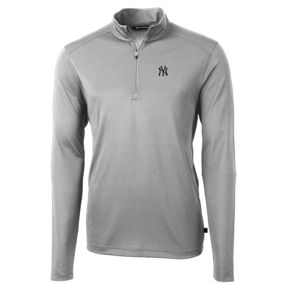 MLB New York Yankees Cutter & Buck Big & Tall Virtue Eco Pique Quarter-Zip Pullover Jacket