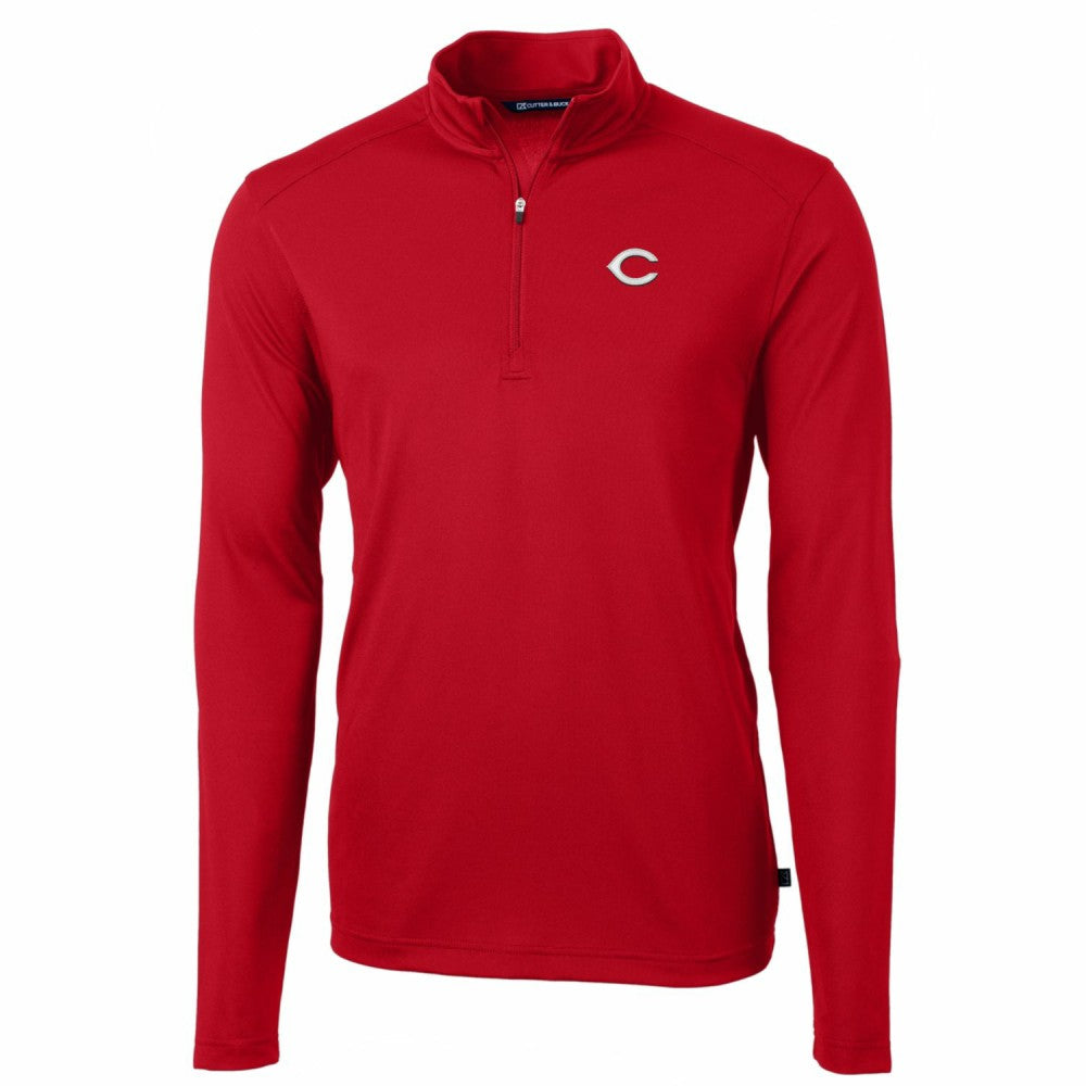 MLB Cincinnati Reds Cutter & Buck Big & Tall Virtue Eco Pique Quarter-Zip Pullover Jacket