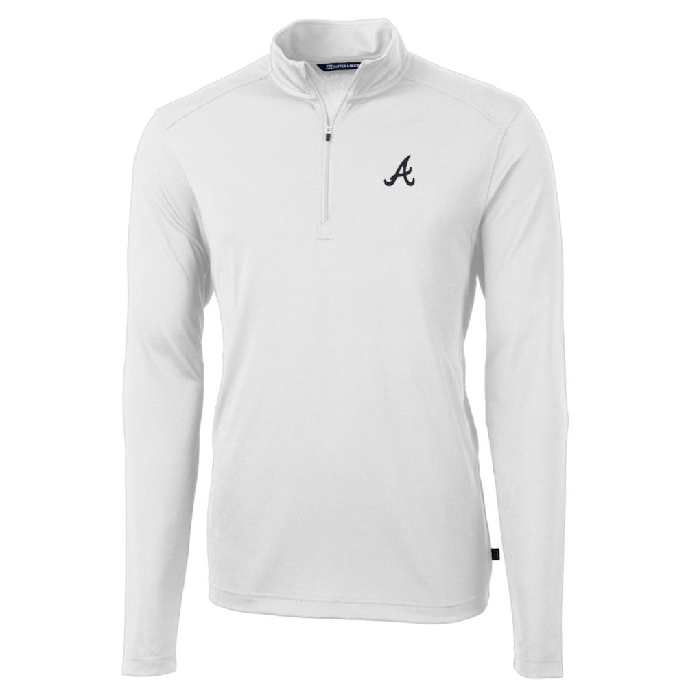 MLB Atlanta Braves Cutter & Buck Big & Tall Virtue Eco Pique Quarter-Zip Pullover Jacket