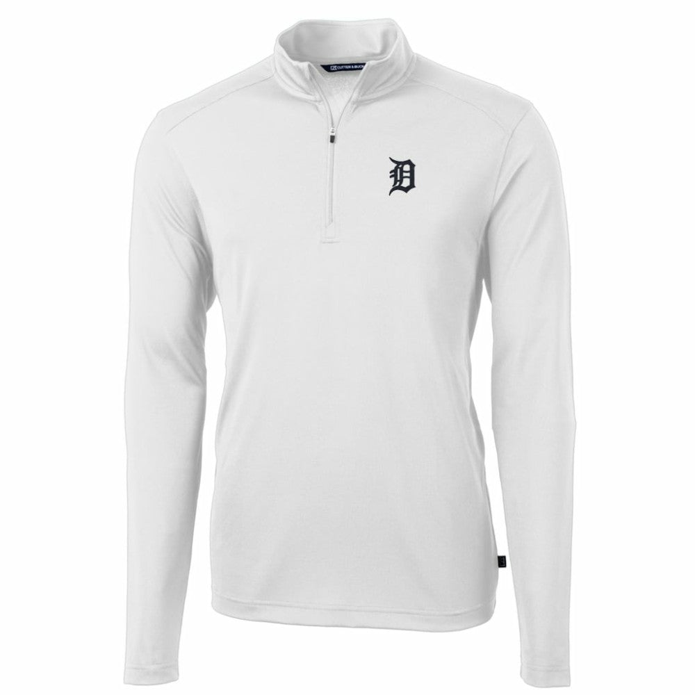 MLB Detroit Tigers Cutter & Buck Big & Tall Virtue Eco Pique Quarter-Zip Pullover Jacket