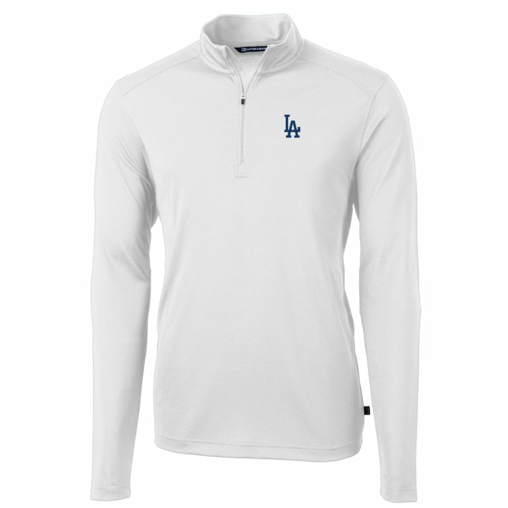 MLB Los Angeles Dodgers Cutter & Buck Big & Tall Virtue Eco Pique Quarter-Zip Pullover Jacket