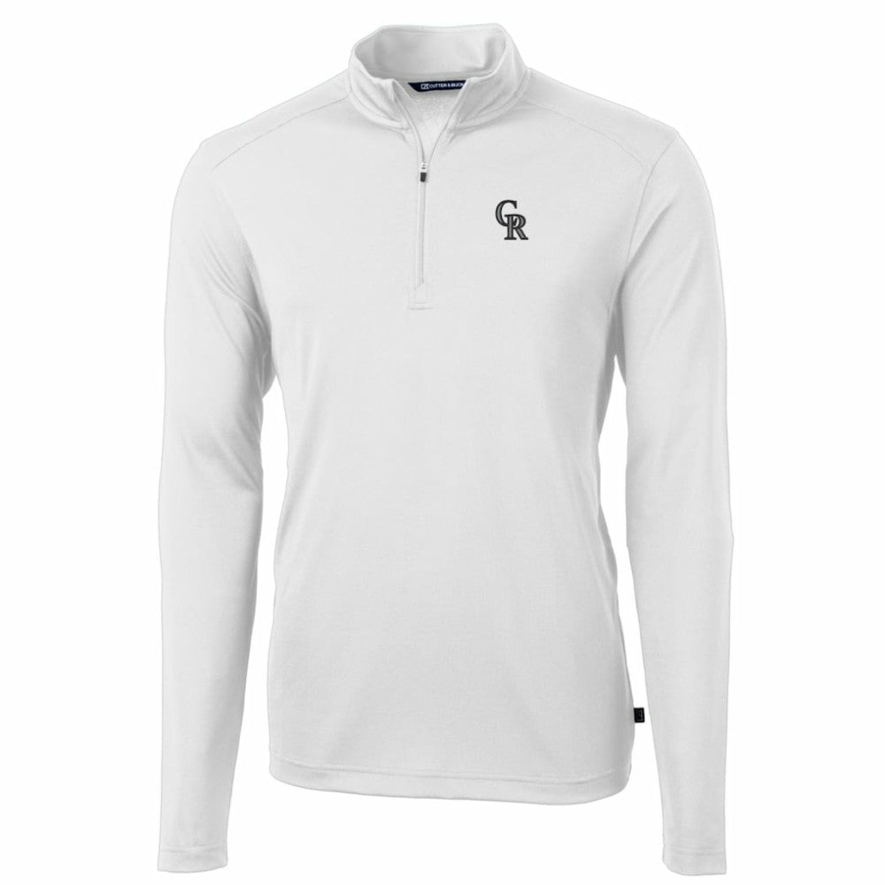 MLB Colorado Rockies Cutter & Buck Big & Tall Virtue Eco Pique Quarter-Zip Pullover Jacket