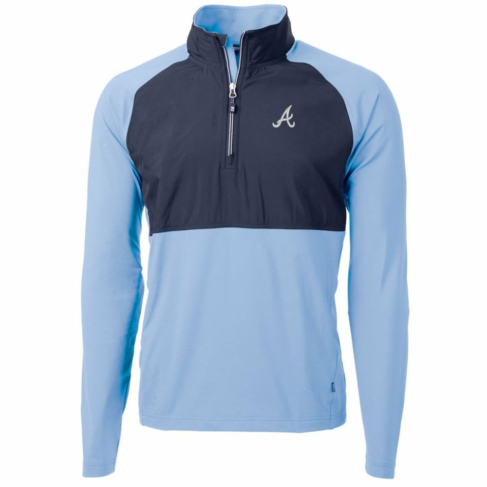 MLB Atlanta Braves Cutter & Buck Adapt Eco Knit Hybrid Recycled Quarter-Zip Pullover Jacket