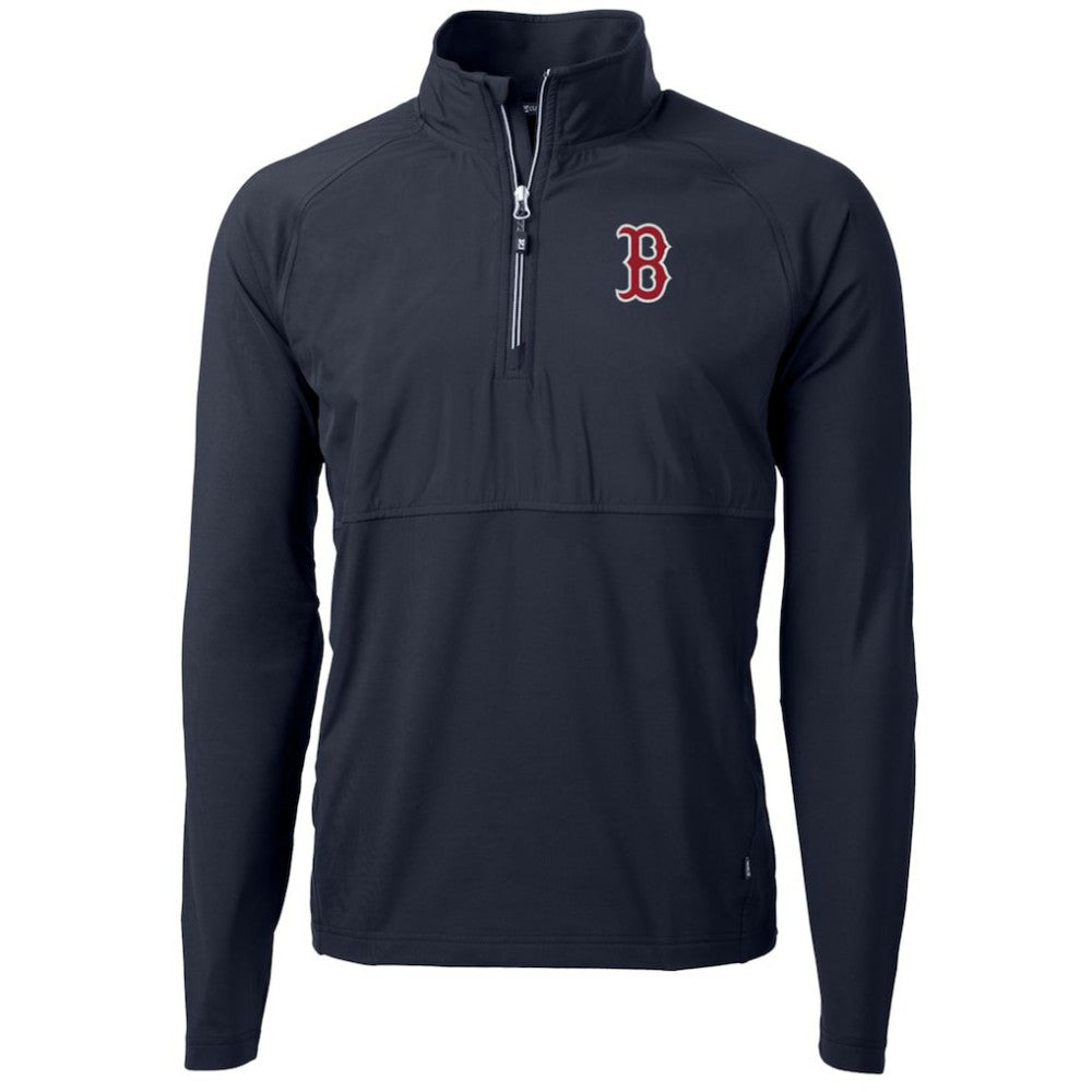 MLB Boston Red Sox Cutter & Buck Adapt Eco Knit Hybrid Recycled Quarter-Zip Pullover Jacket
