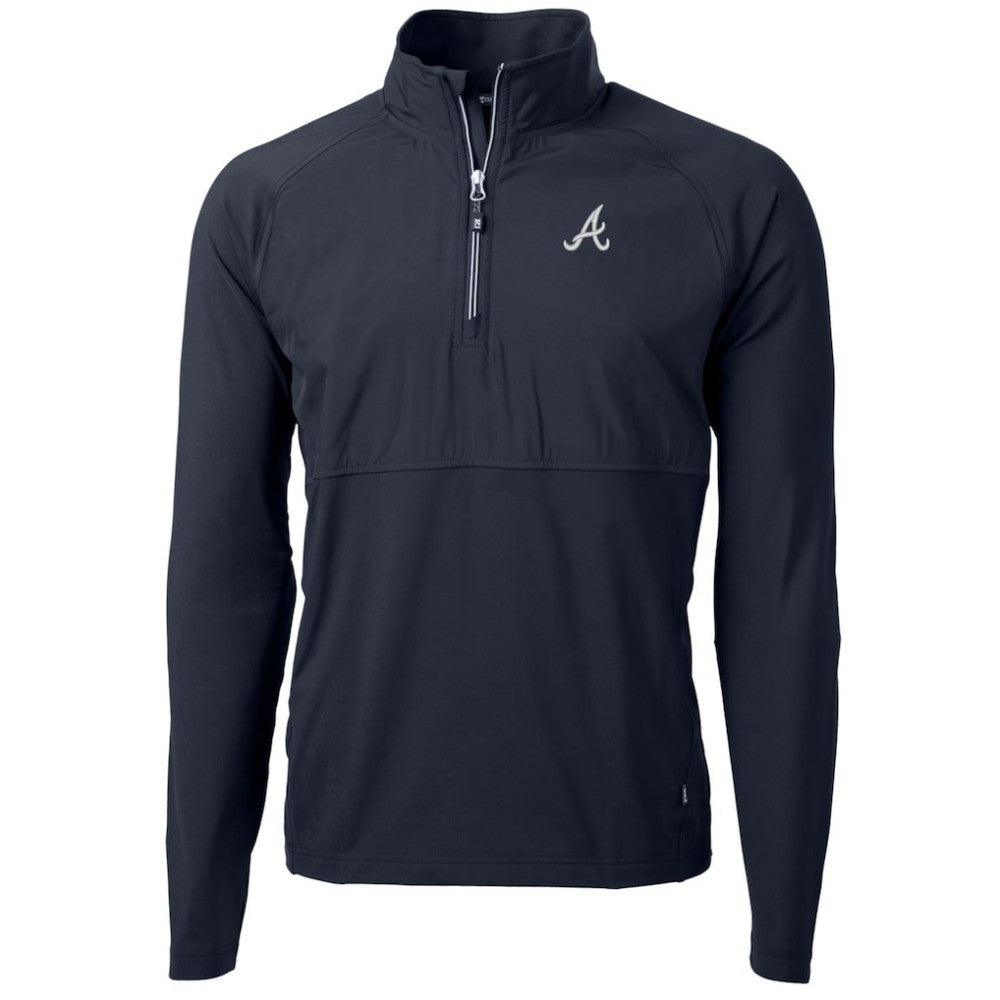 MLB Atlanta Braves Cutter & Buck Adapt Eco Knit Hybrid Recycled Quarter-Zip Pullover Jacket