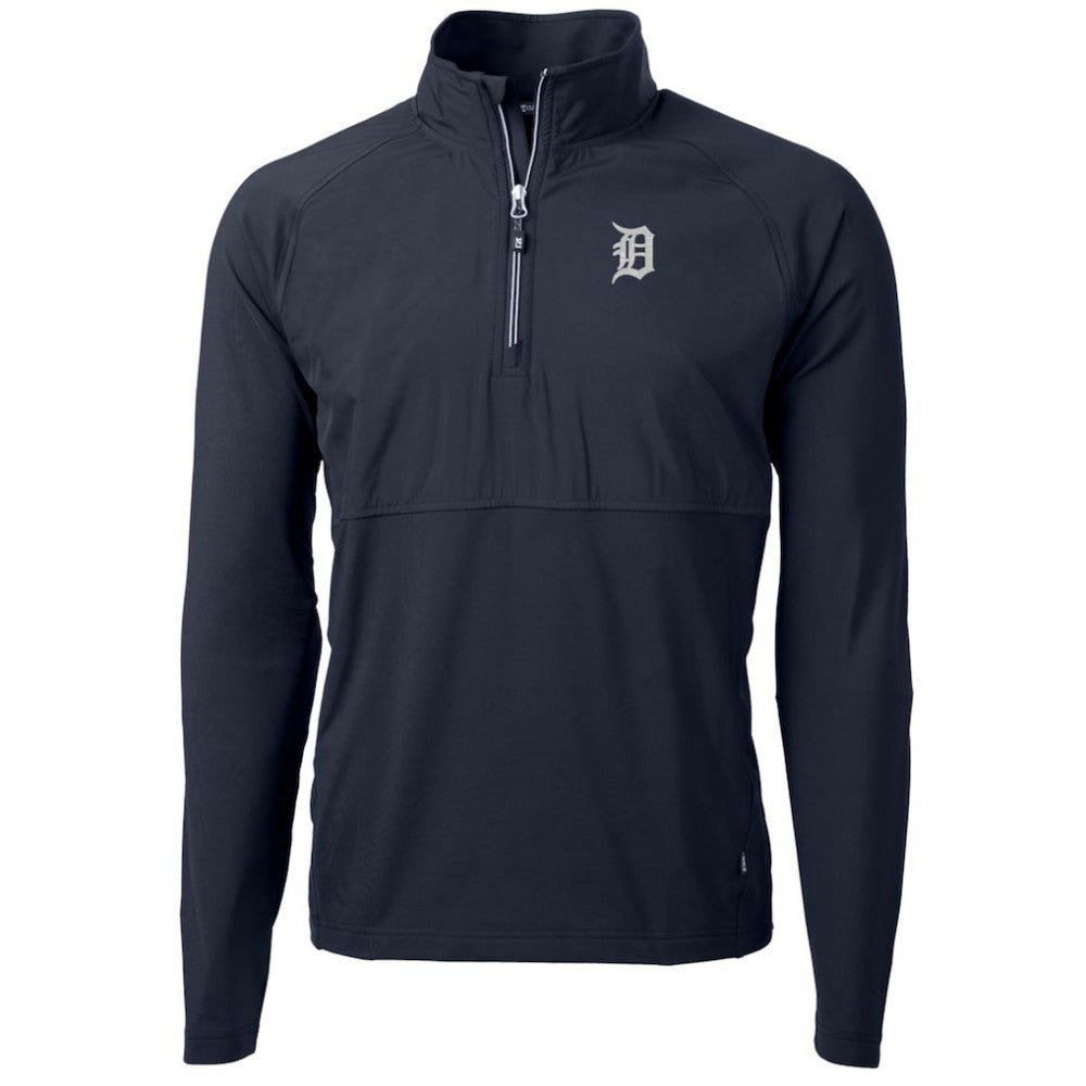 MLB Detroit Tigers Cutter & Buck Adapt Eco Knit Hybrid Recycled Quarter-Zip Pullover Jacket