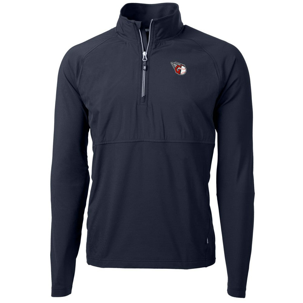 MLB Cleveland Guardians Cutter & Buck Adapt Eco Knit Hybrid Recycled Quarter-Zip Pullover Jacket