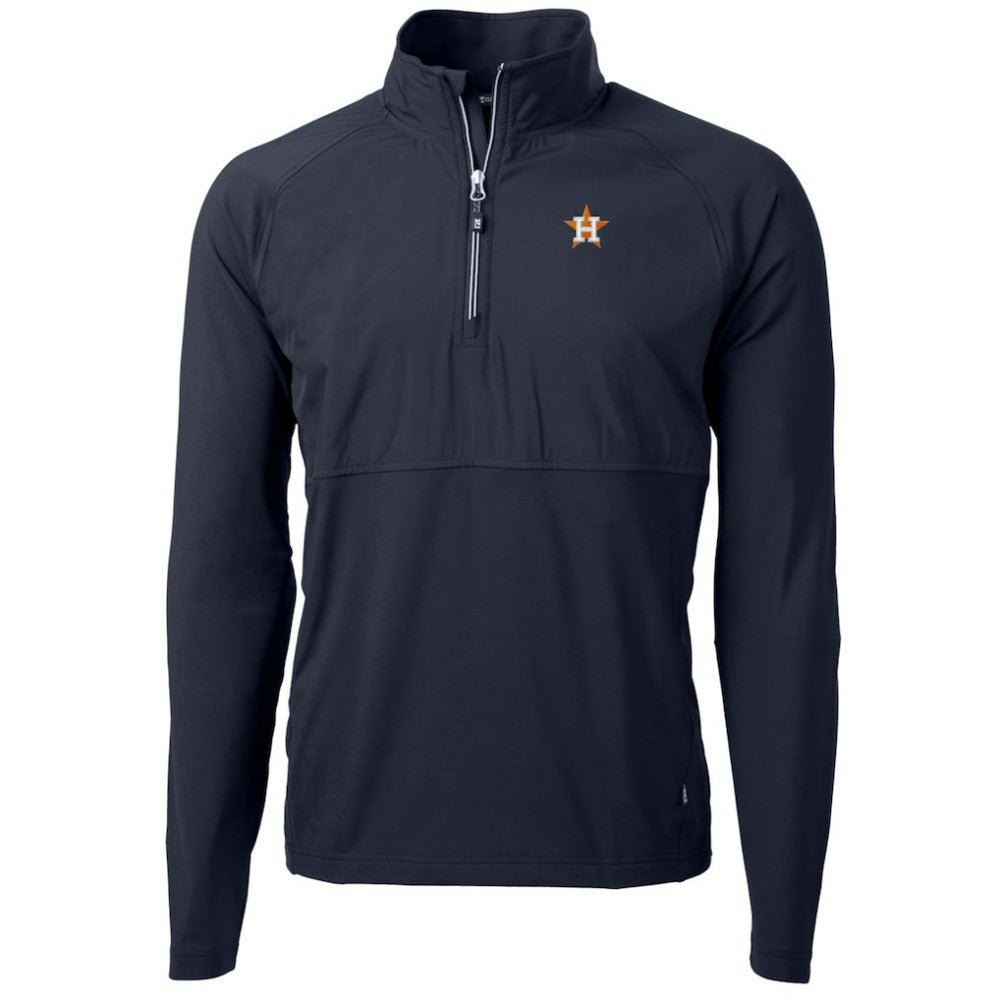 MLB Houston Astros Cutter & Buck Adapt Eco Knit Hybrid Recycled Quarter-Zip Pullover Jacket