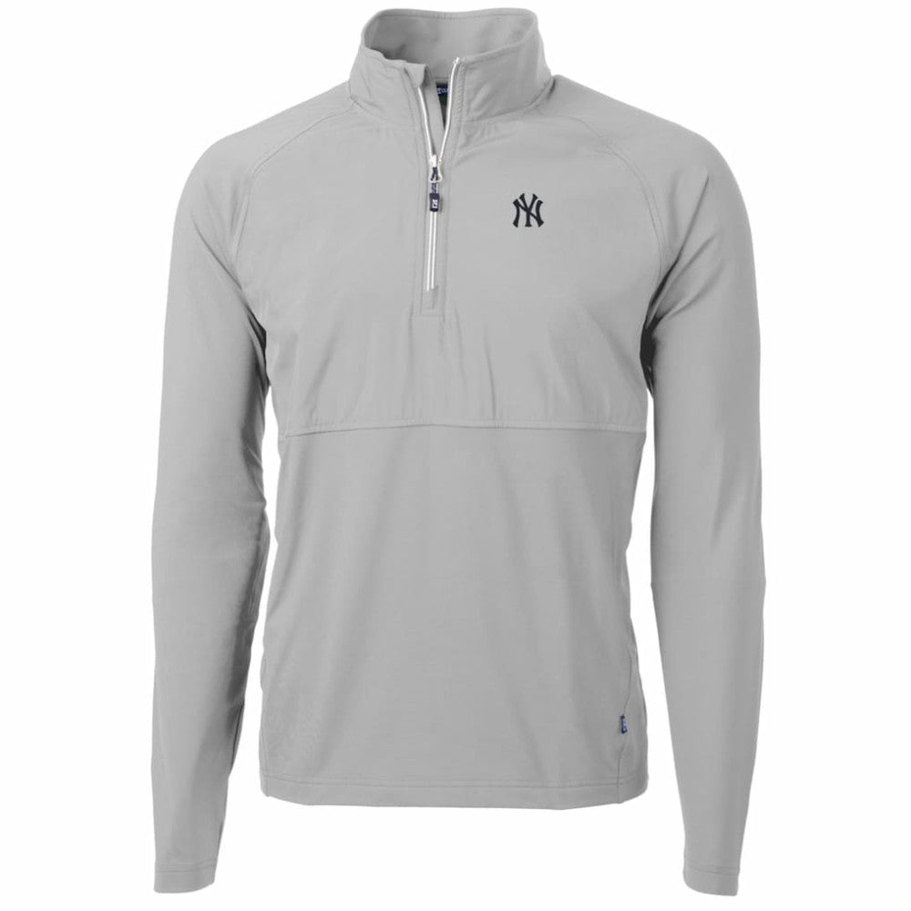 MLB New York Yankees Cutter & Buck Adapt Eco Knit Hybrid Recycled Quarter-Zip Pullover Jacket