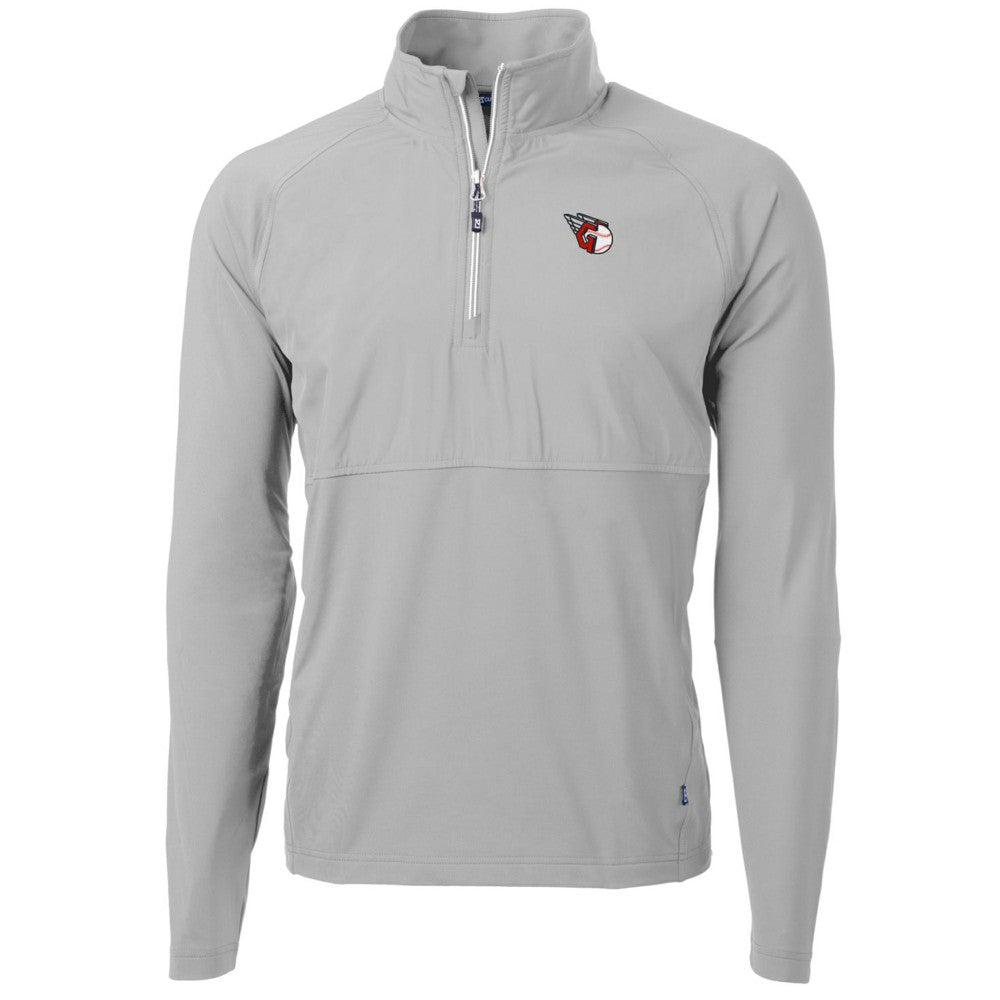 MLB Cleveland Guardians Cutter & Buck Adapt Eco Knit Hybrid Recycled Quarter-Zip Pullover Jacket