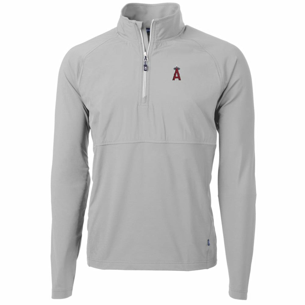 MLB Los Angeles Angels Cutter & Buck Adapt Eco Knit Hybrid Recycled Quarter-Zip Pullover Jacket
