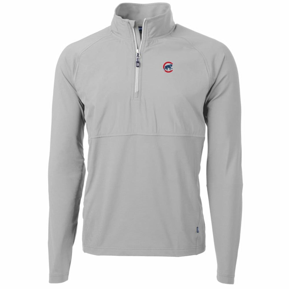 MLB Chicago Cubs Cutter & Buck Adapt Eco Knit Hybrid Recycled Quarter-Zip Pullover Jacket