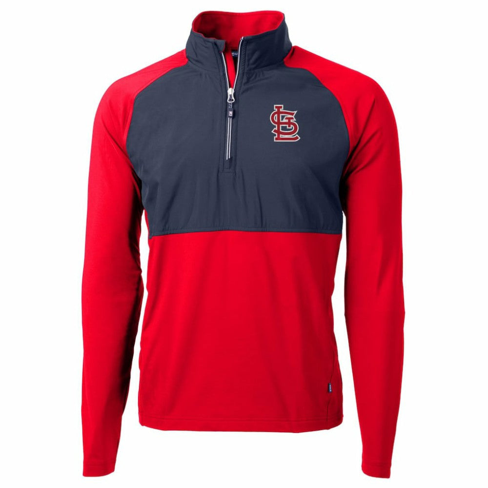 MLB St. Louis Cardinals Cutter & Buck Adapt Eco Knit Hybrid Recycled Quarter-Zip Pullover Jacket