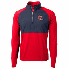 MLB St. Louis Cardinals Cutter & Buck Adapt Eco Knit Hybrid Recycled Quarter-Zip Pullover Jacket