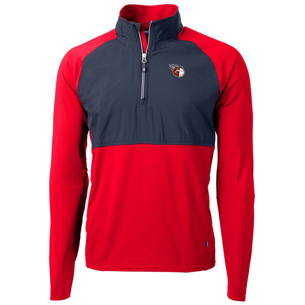 MLB Cleveland Guardians Cutter & Buck Adapt Eco Knit Hybrid Recycled Quarter-Zip Pullover Jacket