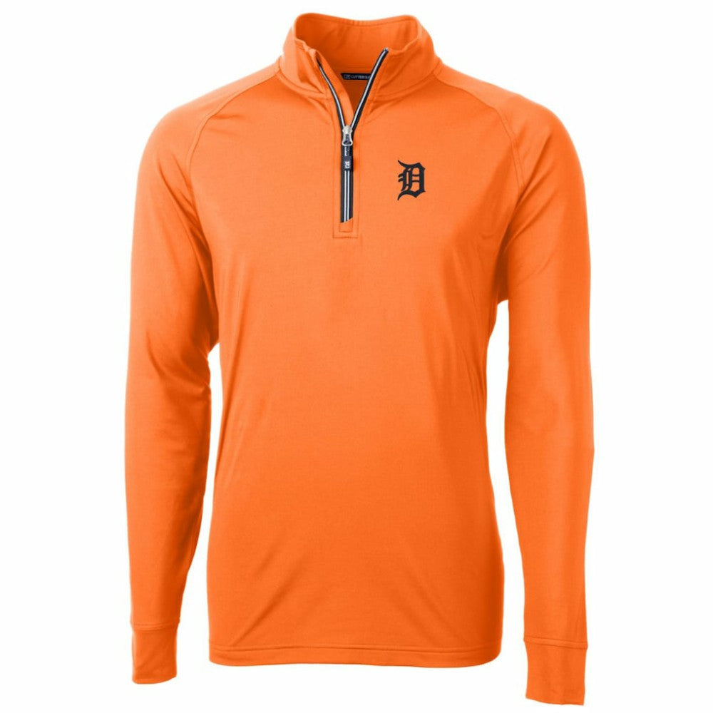 MLB Detroit Tigers Cutter & Buck Adapt Eco Knit Stretch Recycled Quarter-Zip Pullover Jacket