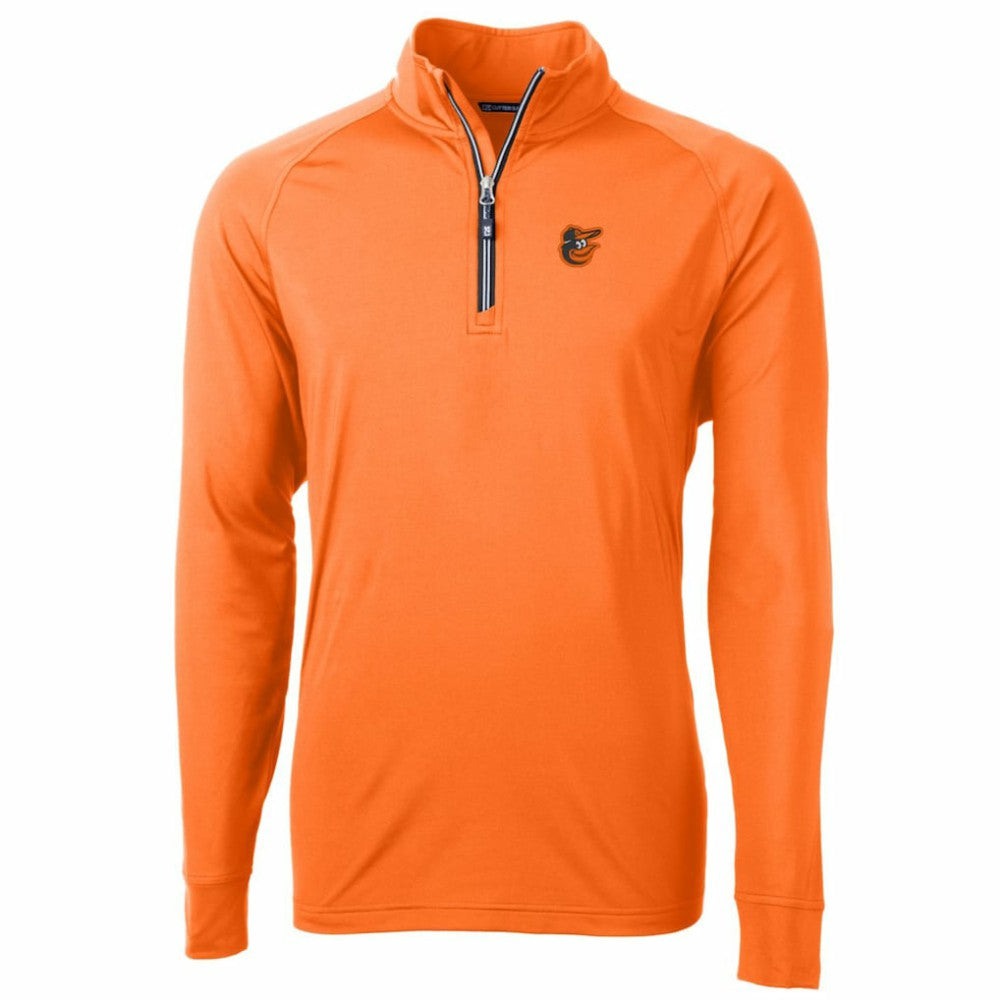MLB Baltimore Orioles Cutter & Buck Adapt Eco Knit Stretch Recycled Quarter-Zip Pullover Jacket