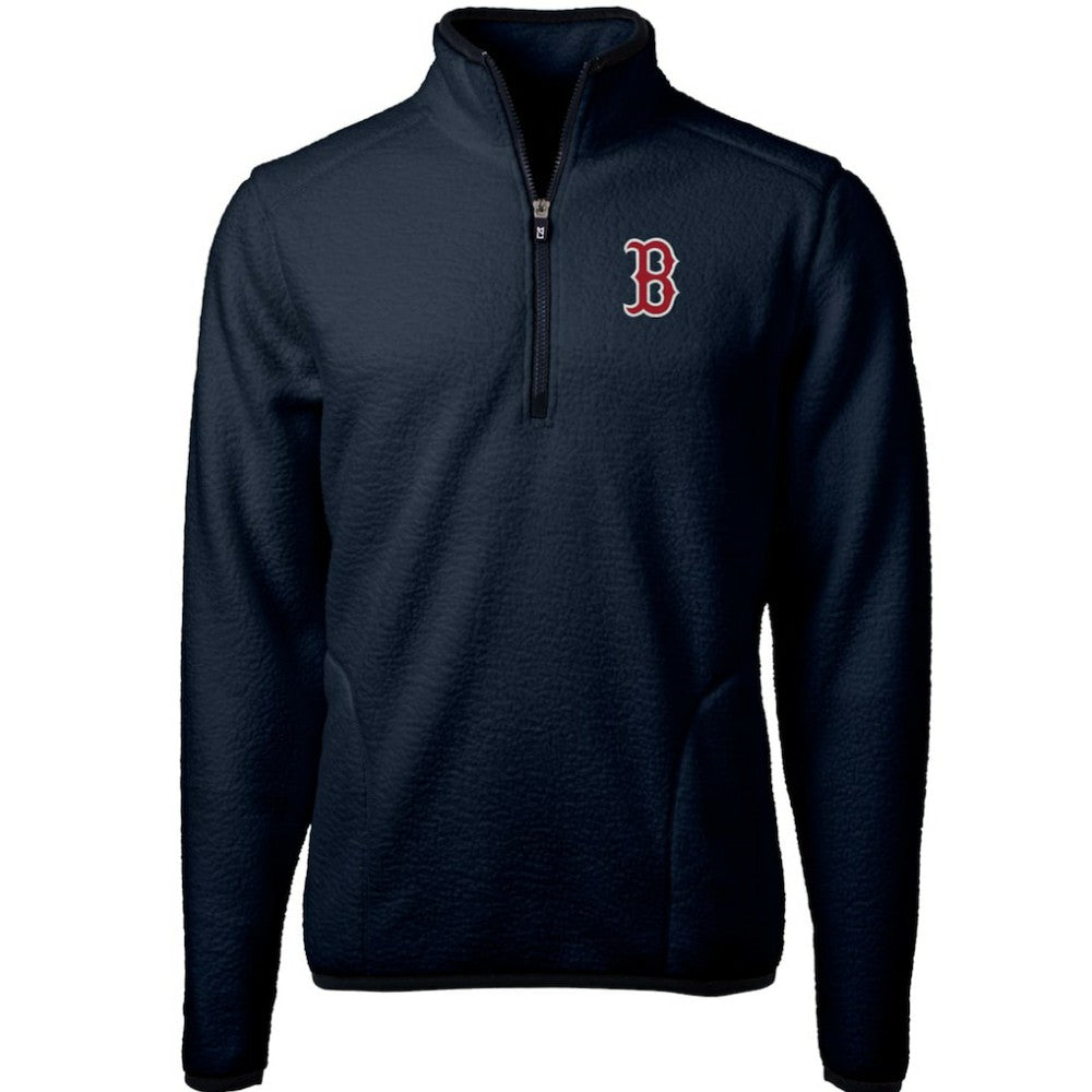 MLB Boston Red Sox Cutter & Buck Cascade Eco Sherpa Fleece Quarter-Zip Pullover Jacket