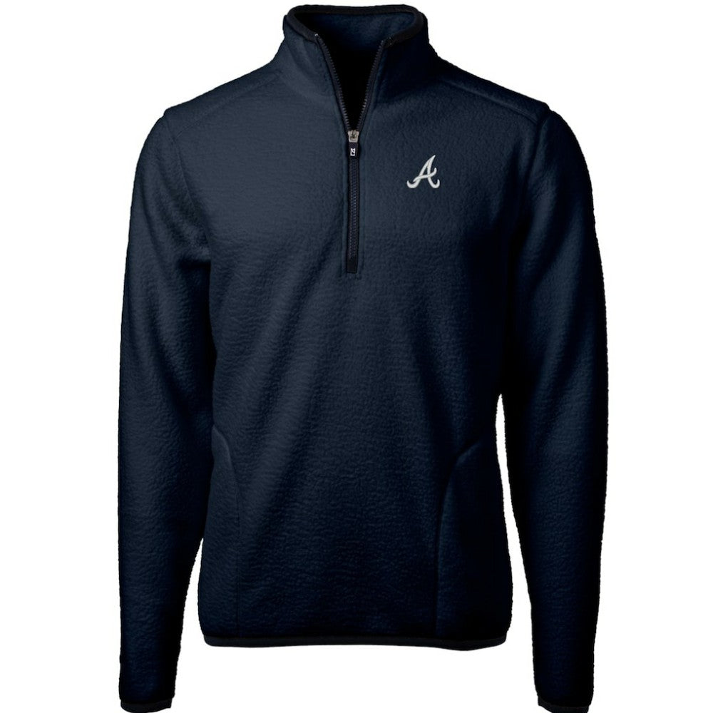 MLB Atlanta Braves Cutter & Buck Cascade Eco Sherpa Fleece Quarter-Zip Pullover Jacket