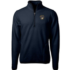 MLB Milwaukee Brewers Cutter & Buck Cascade Eco Sherpa Fleece Quarter-Zip Pullover Jacket