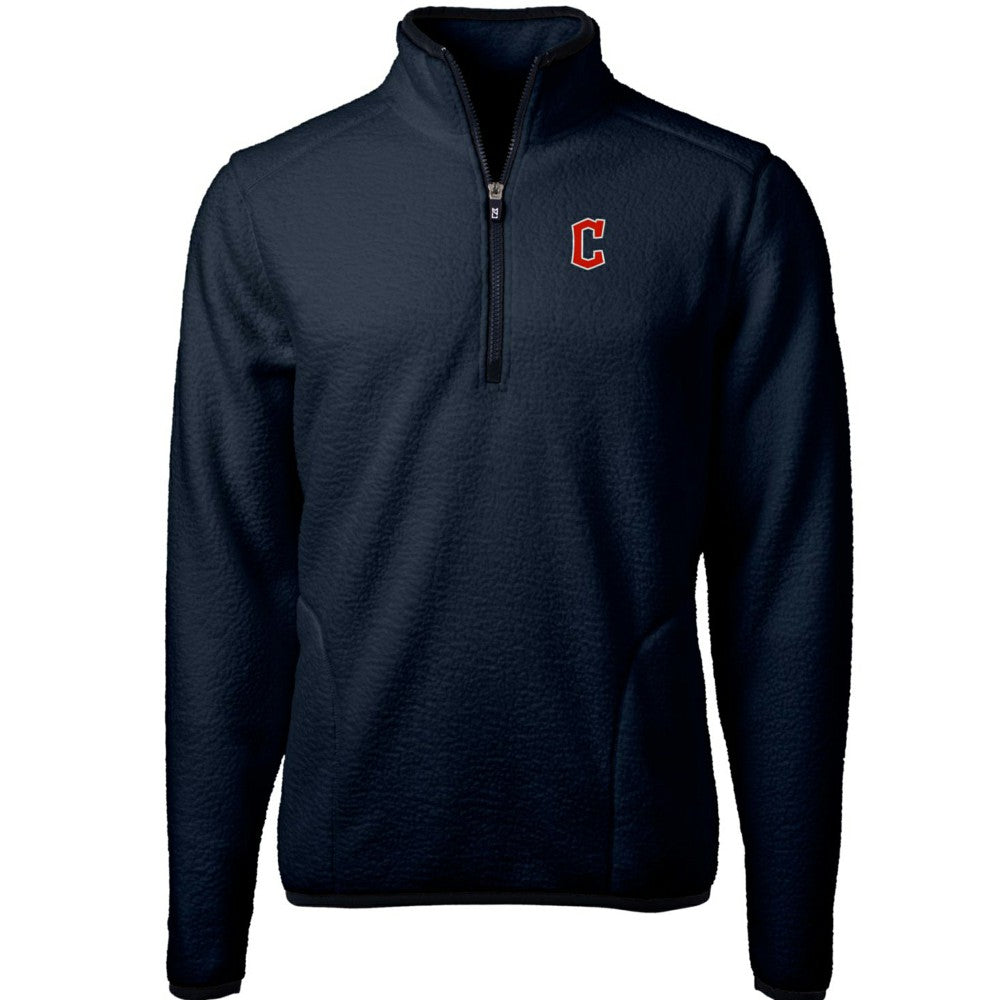 MLB Cleveland Guardians Cutter & Buck Cascade Eco Sherpa Fleece Quarter-Zip Pullover Jacket