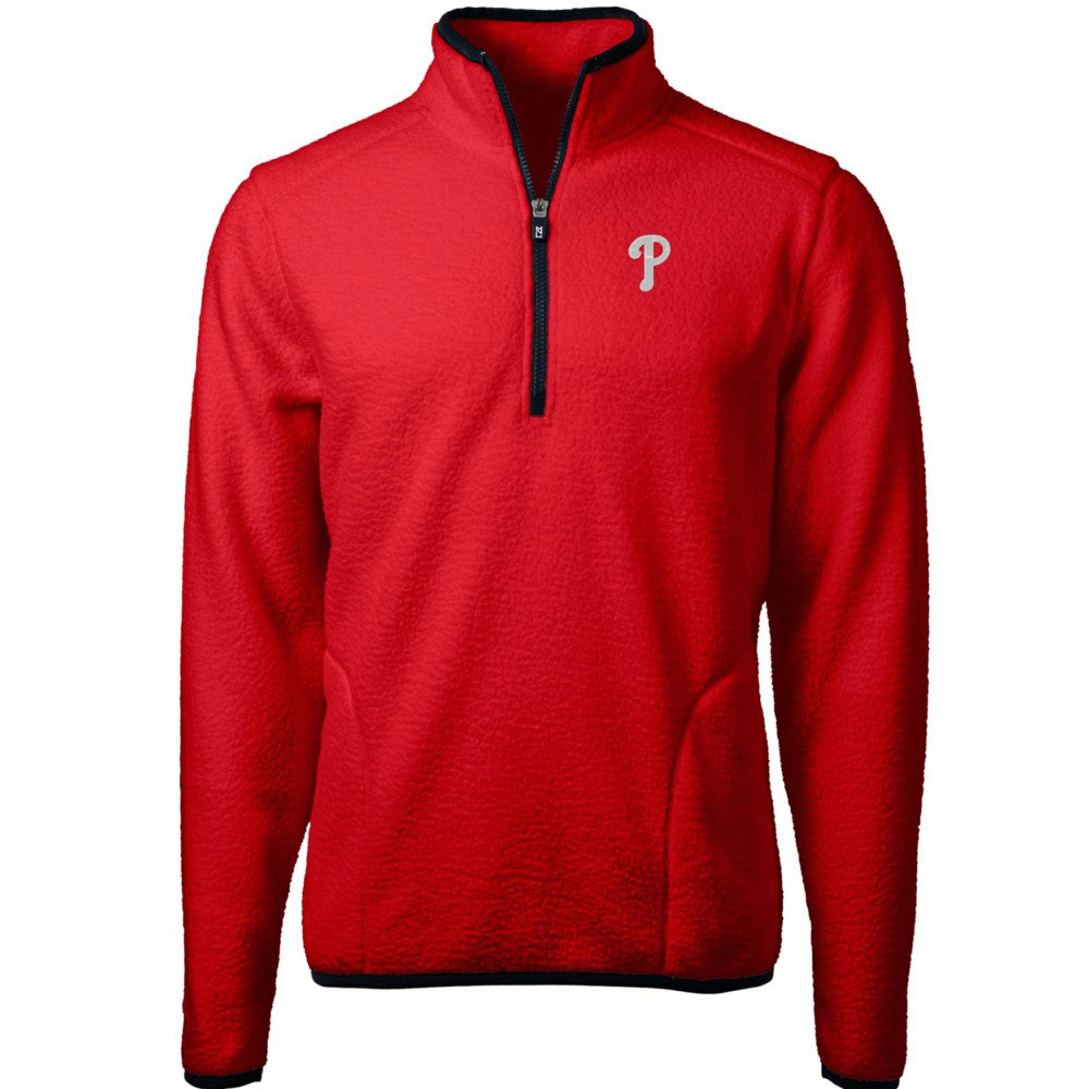 MLB Philadelphia Phillies Cutter & Buck Cascade Eco Sherpa Fleece Quarter-Zip Pullover Jacket
