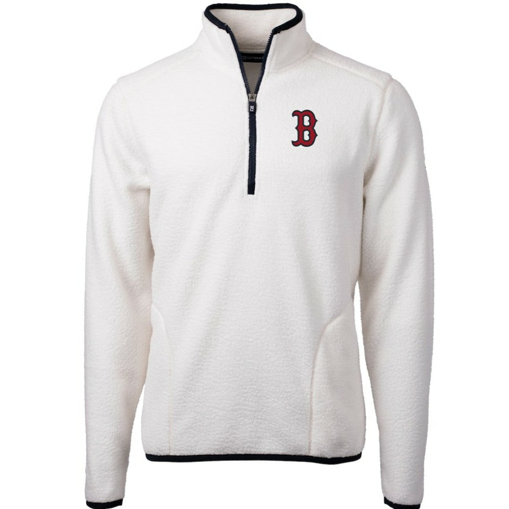 MLB Boston Red Sox Cutter & Buck Cascade Eco Sherpa Fleece Quarter-Zip Pullover Jacket