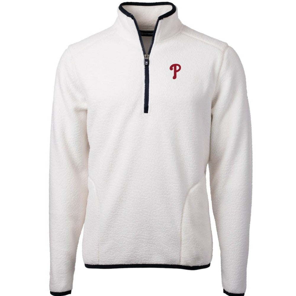 MLB Philadelphia Phillies Cutter & Buck Cascade Eco Sherpa Fleece Quarter-Zip Pullover Jacket