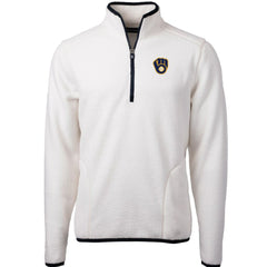 MLB Milwaukee Brewers Cutter & Buck Cascade Eco Sherpa Fleece Quarter-Zip Pullover Jacket