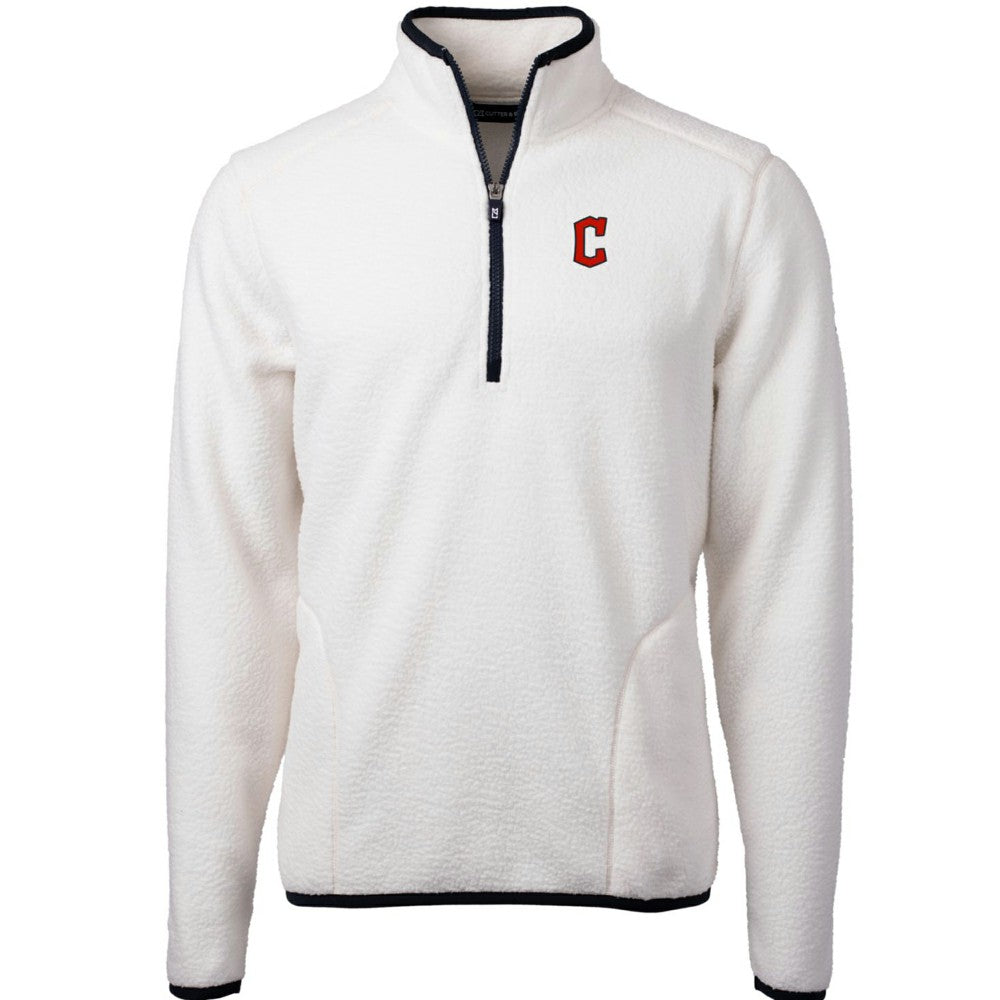 MLB Cleveland Guardians Cutter & Buck Cascade Eco Sherpa Fleece Quarter-Zip Pullover Jacket