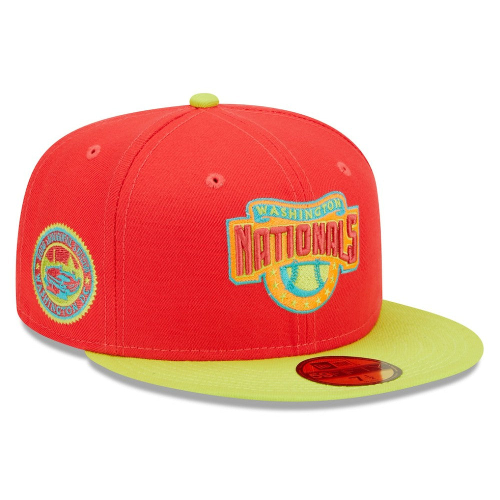 MLB Washington Nationals New Era 2008 Inaugural Season  Lava Highlighter Combo 59FIFTY Fitted Hat