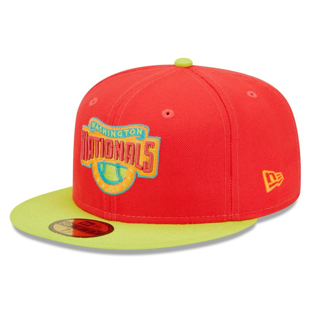 MLB Washington Nationals New Era 2008 Inaugural Season  Lava Highlighter Combo 59FIFTY Fitted Hat