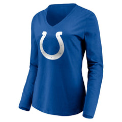 Women's Team Authentic Personalized Name & Number Long Sleeve V-Neck T-Shirt - Indianapolis Colts