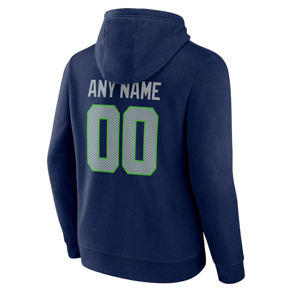 Team Authentic Personalized Name & Number Pullover Hoodie - Seattle Seahawks