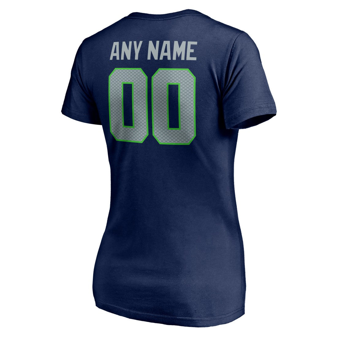 Women's Team Authentic Personalized Name & Number V-Neck T-Shirt - Seattle Seahawks
