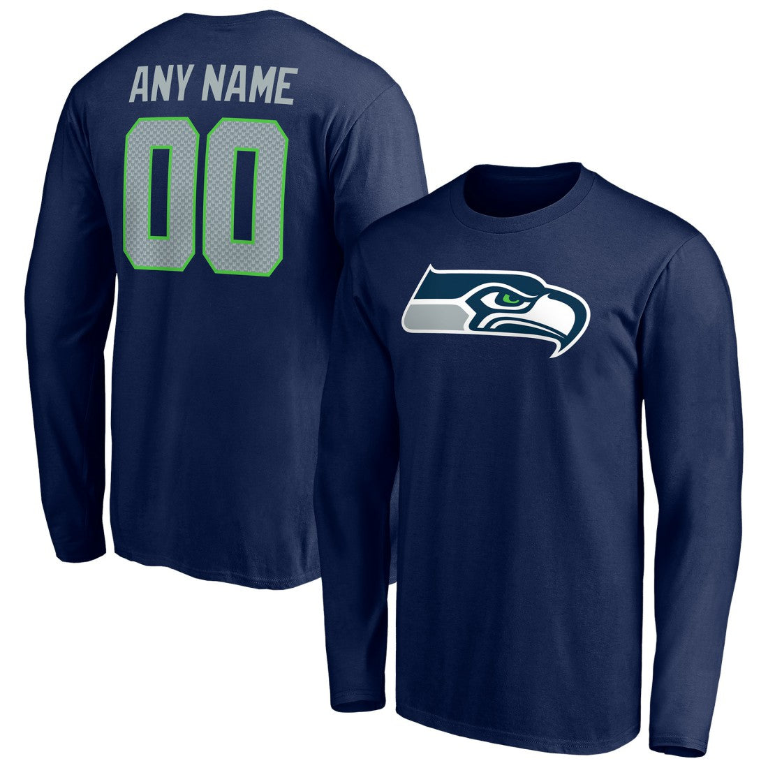 Team Authentic Personalized Name & Number Long Sleeve T-Shirt - Seattle Seahawks
