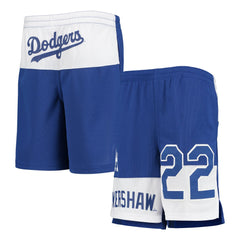 MLB Clayton Kershaw Los Angeles Dodgers Youth Pandemonium Name & Number Shorts